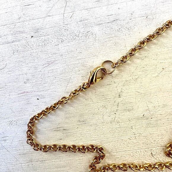 Gold tone blue beaded necklace - Picture 7 of 8